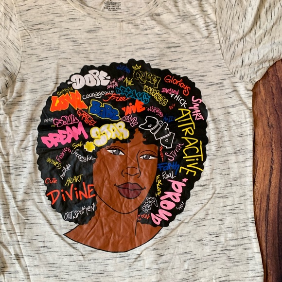 Onfire Women's Short Sleeve Empowering Words Pullover Gray Graphic T-Shirt Sz: L - Picture 2 of 5